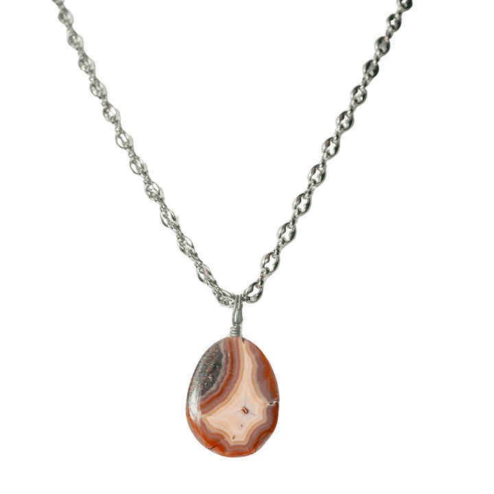 Purple Lace Agate Pendant Necklace