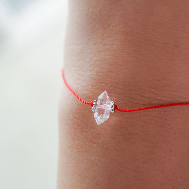 Herkimer Diamond Bracelet with Red Activation String