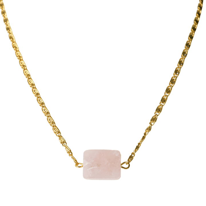 Morganite Rectangle Pendant Necklace