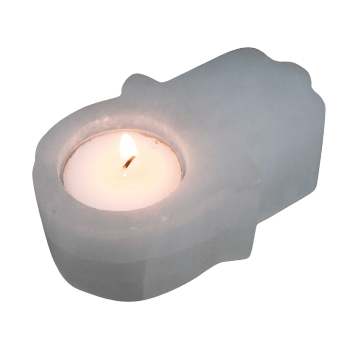 Selenite Hamsa Tealight Holder