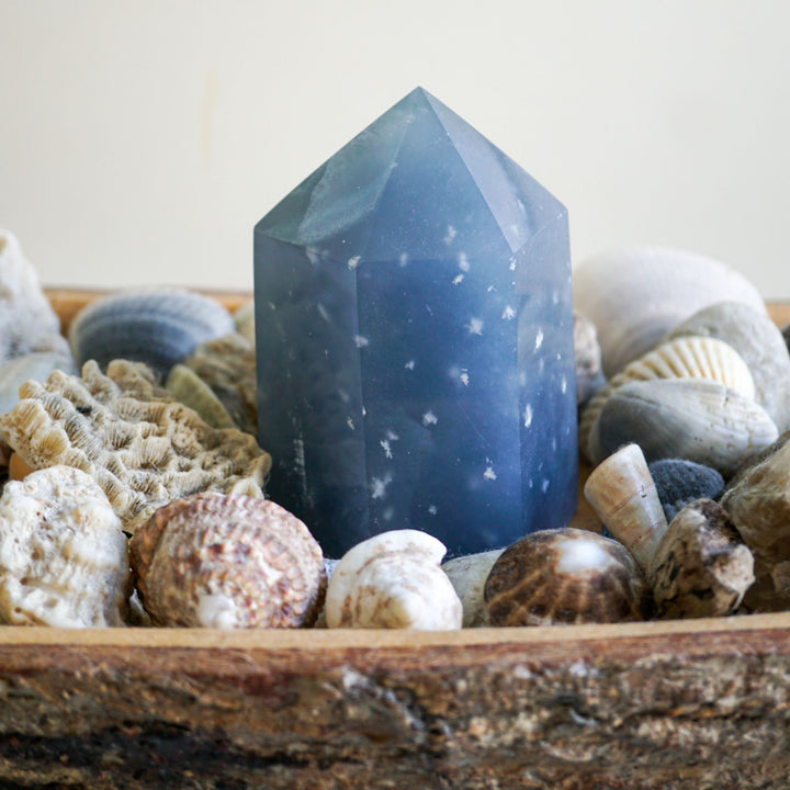 Snowflake Angelite Pillar