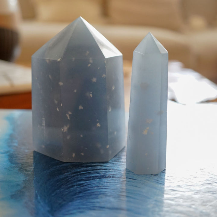 Snowflake Angelite Point