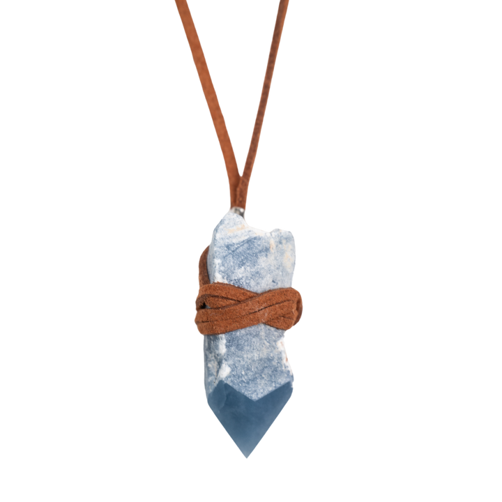 Angelite Crystal Point Necklace