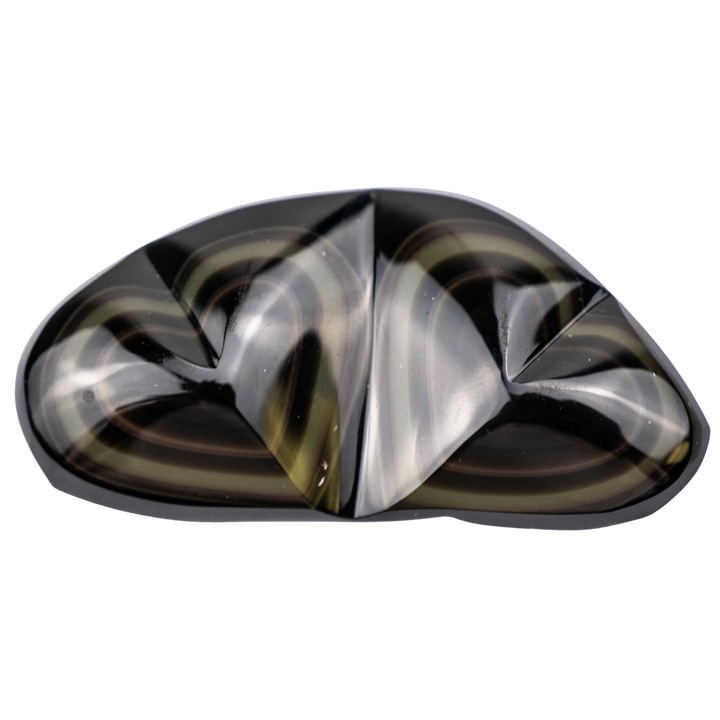 Double Rainbow Obsidian Heart