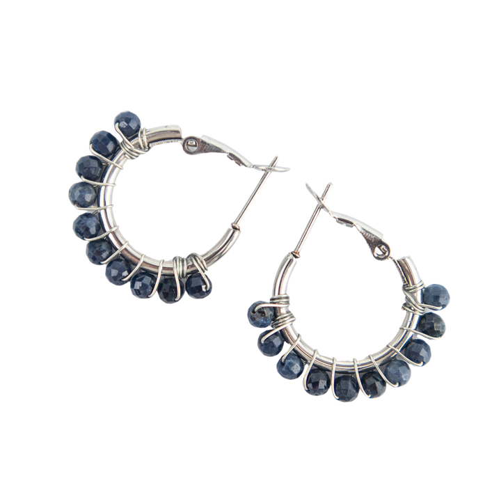 Sapphire Crystal Hoop Earrings